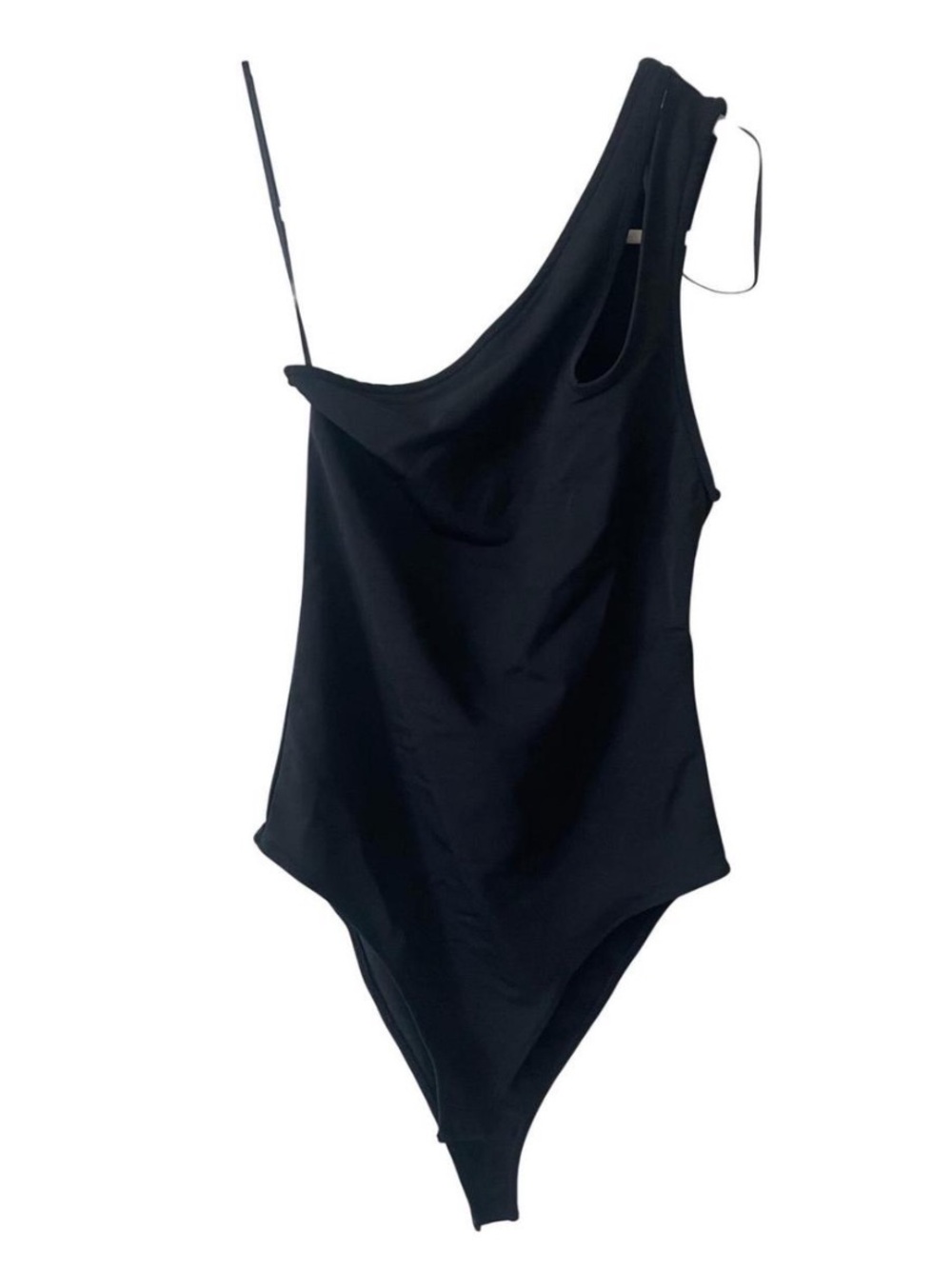 Zara Black Asymmetrical One-Shoulder Bodysuit
